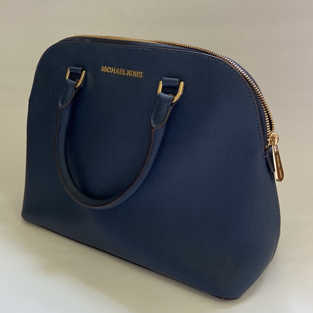 Navy Blue Leather Michael Kors Purse (cross body adjustable strap included!)
